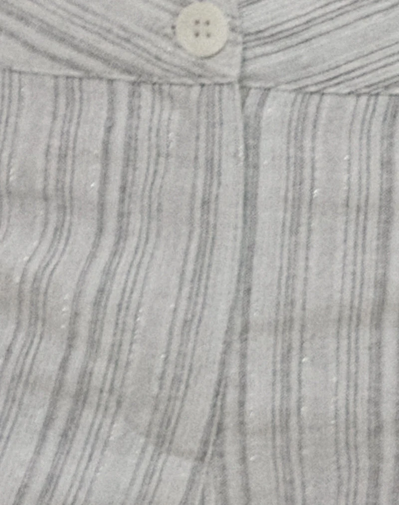 Ada Micro Short in Elfenbein grau gestreift