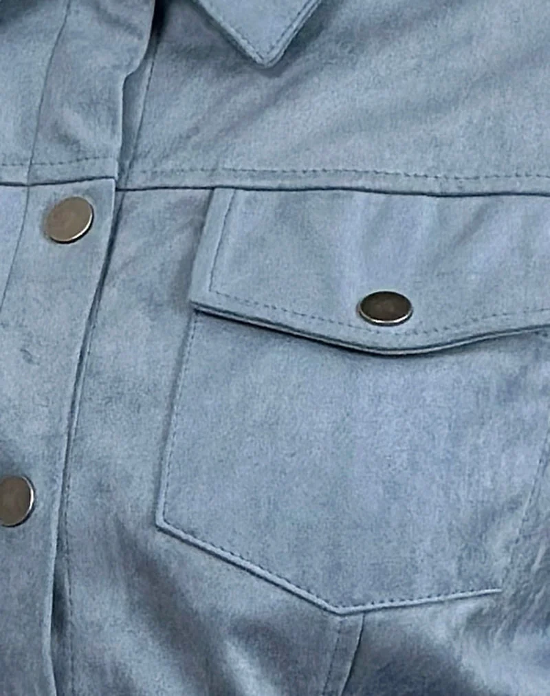 Fyodora Jacke aus Wildleder in staubigem Blau