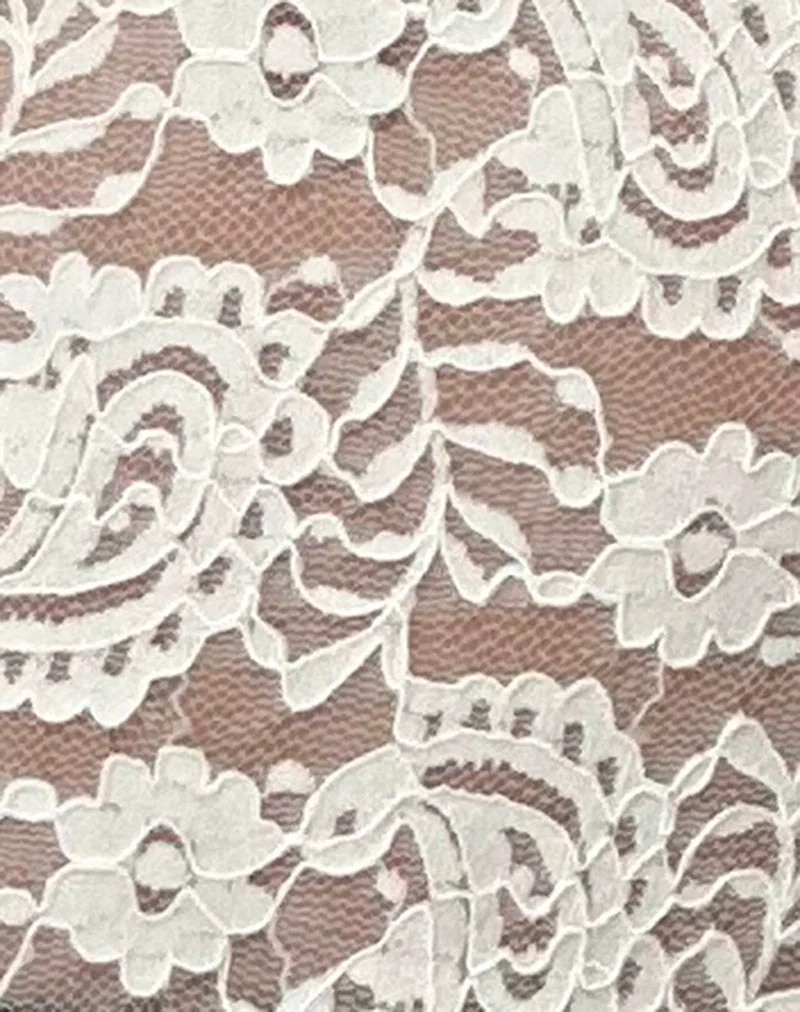Yoren Ungefüttertes Cami-Top aus Paisley-Spitze Elfenbein