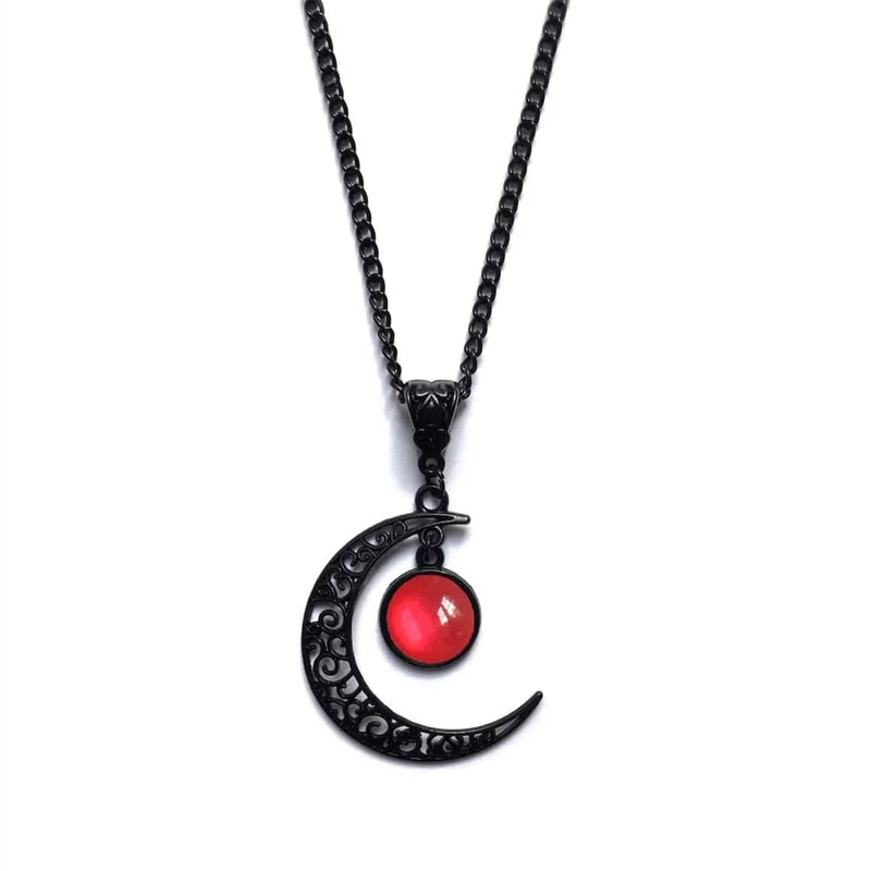 Gothic Perlen Mond Halskette für Damen