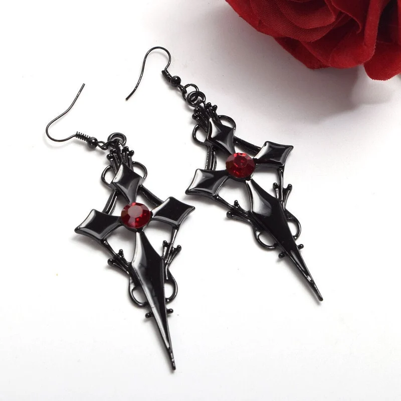 Gothic-Halsband mit Diamantkreuz für Damen