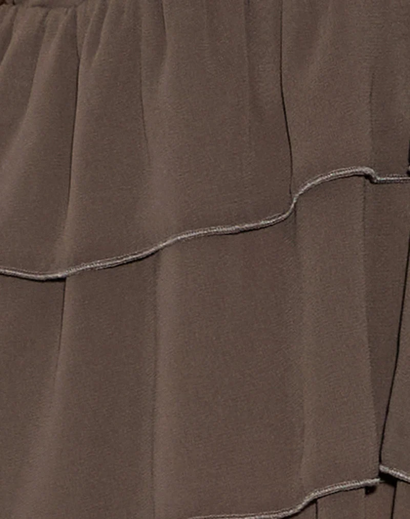 Selvina Rüschen-Cami-Top in Olive