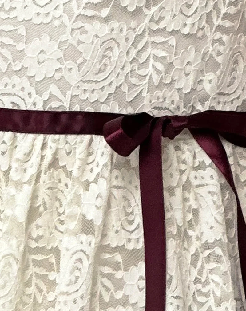 Cersei Minikleid aus Paisely Lace Elfenbein