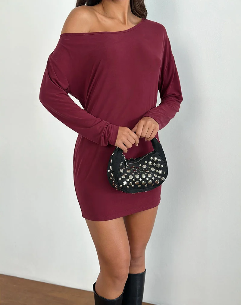 Shelisa Schlabber-Minikleid in Tiefrot