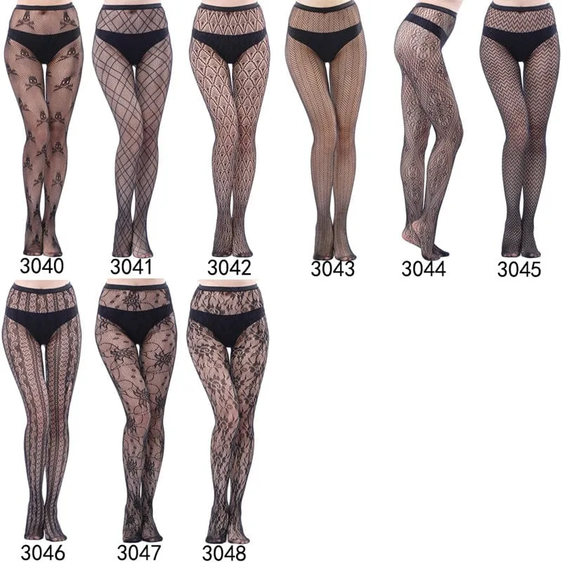 Gothic-Strumpfhosenstrümpfe aus Spitze für Damen