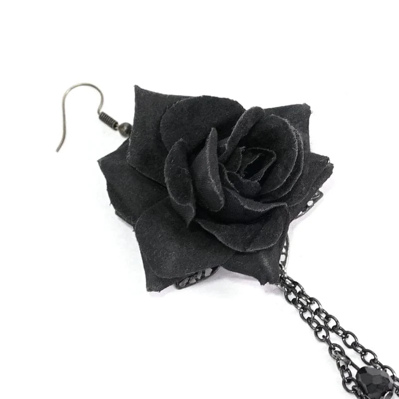 Gothic Schwarze Rosenohrringe für Damen