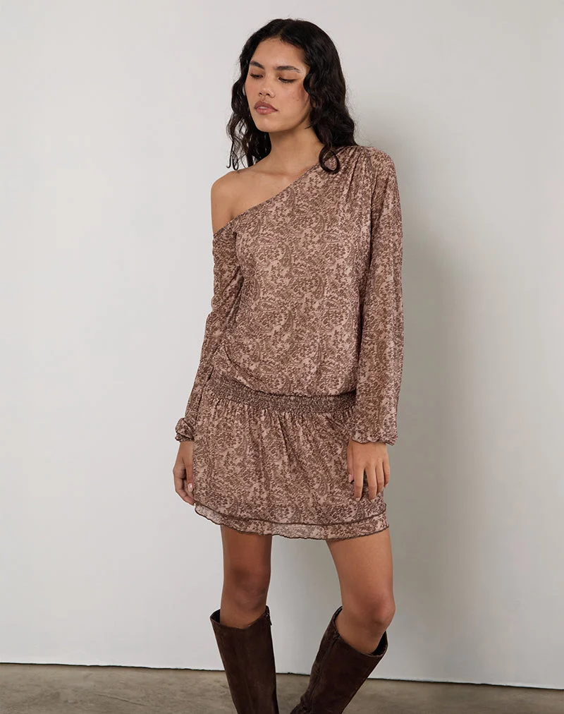 Papinka Kleid aus Mesh Vintage Paisley Rosa