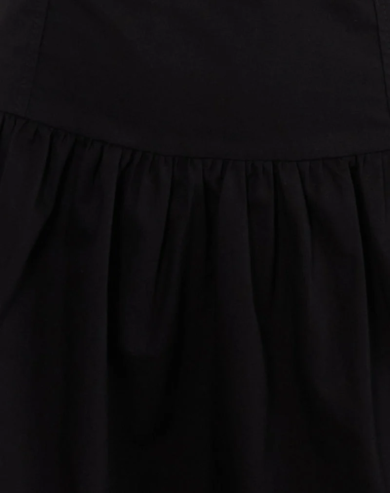 Kafridi Ösen-Minikleid aus Popeline Schwarz