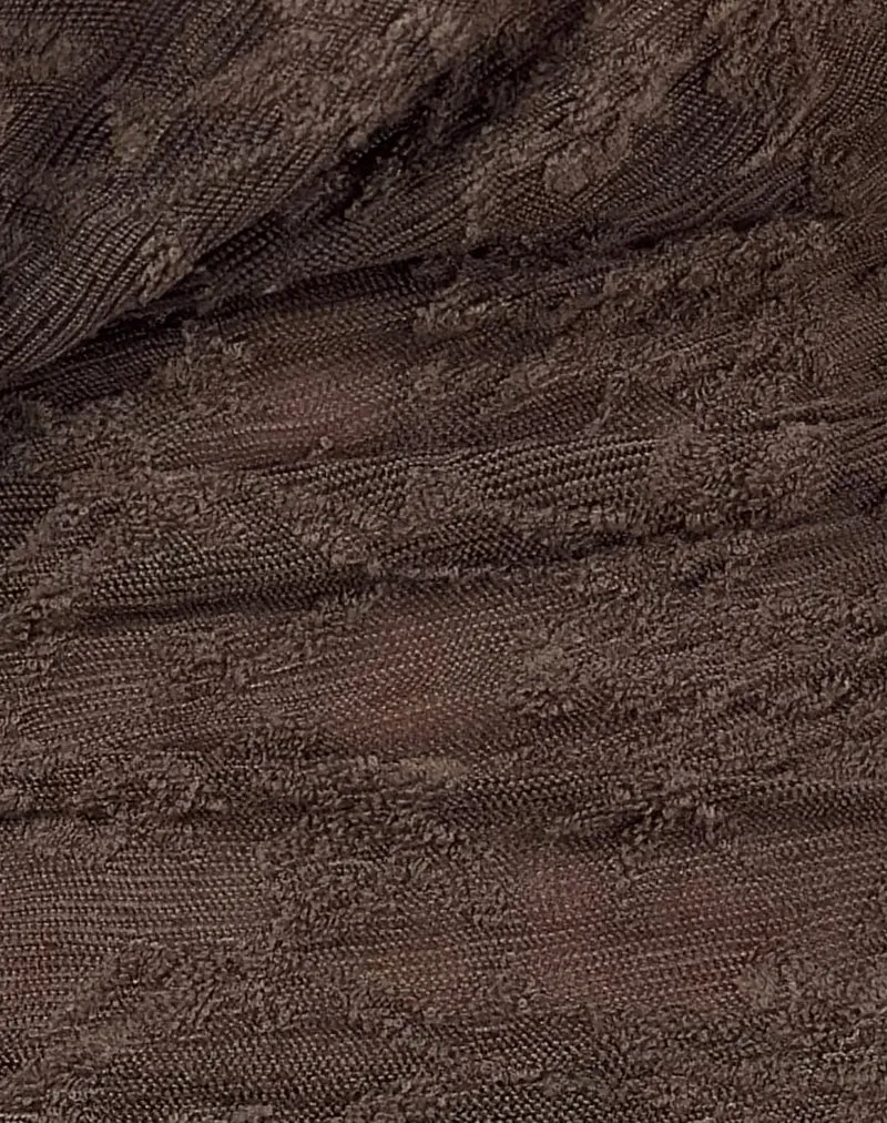 Kylo Neckholder-Top aus Jacquard-Strick Dunkelbraun