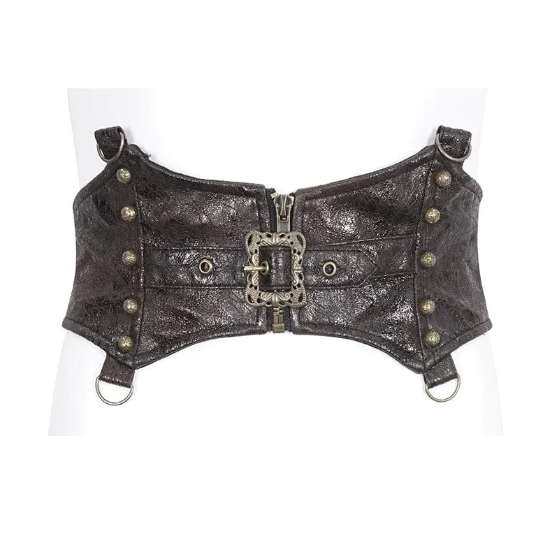 Damen-Unterbrustkorsett aus Kunstleder mit Steampunk-Schnalle