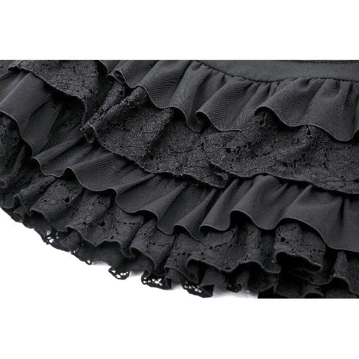 Damen-Gothic-Splice-Rock mit hoher Taille und Strumpfband