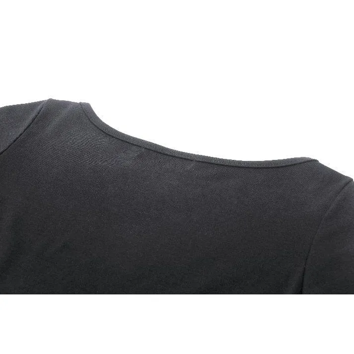 Damen Punk Mesh Splice Strap Crop Top