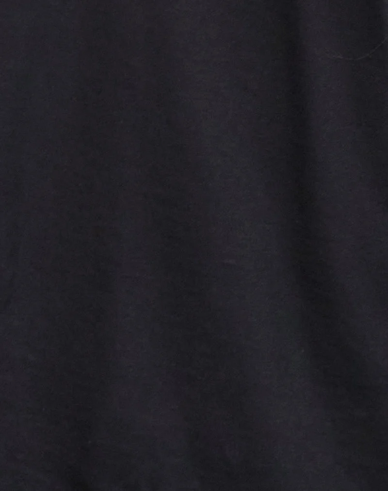 Daman Schulternahes Basic-Top in Schwarz