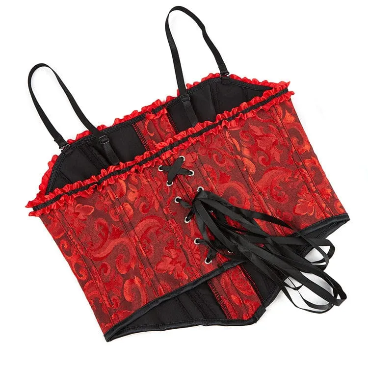Gothic-Rüschen-Überbrustkorsett für Damen mit Schnürung