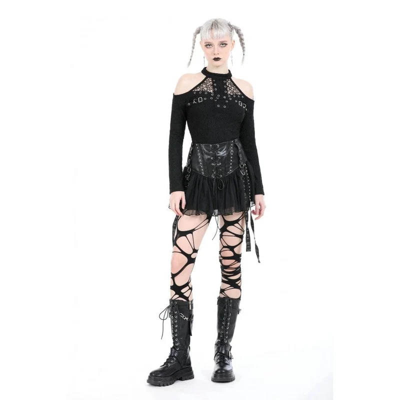 Punk-Rock aus Kunstleder mit Nieten für Damen
