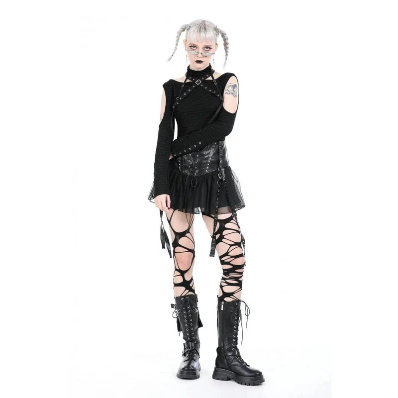 Punk-Rock aus Kunstleder mit Nieten für Damen