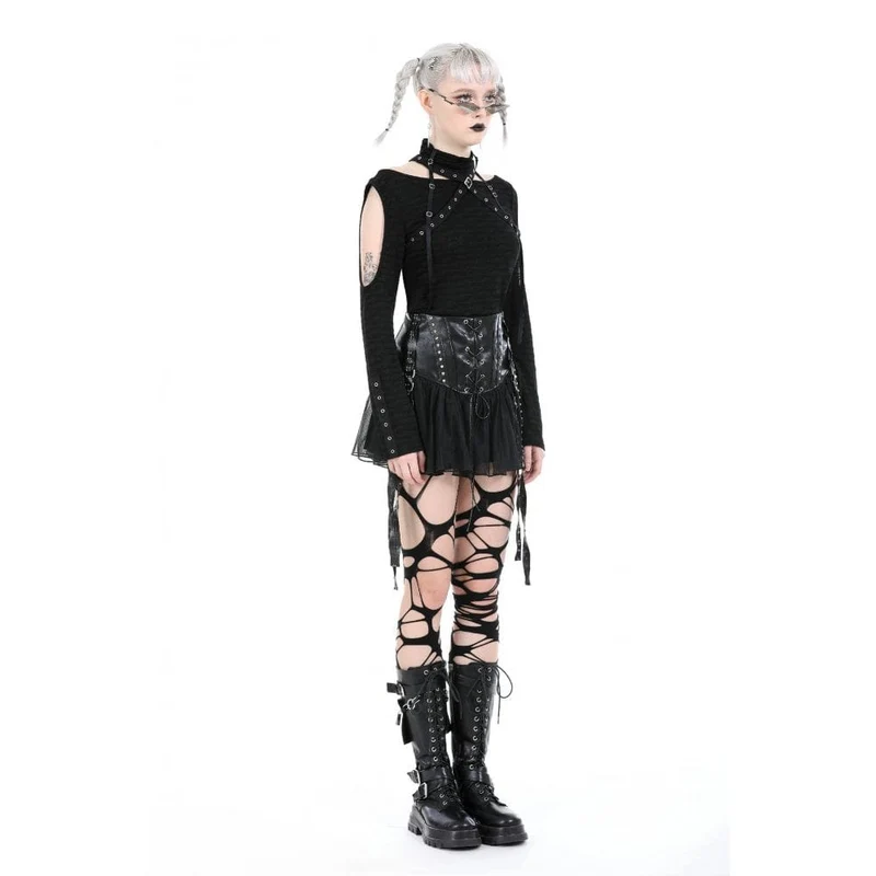 Punk-Rock aus Kunstleder mit Nieten für Damen