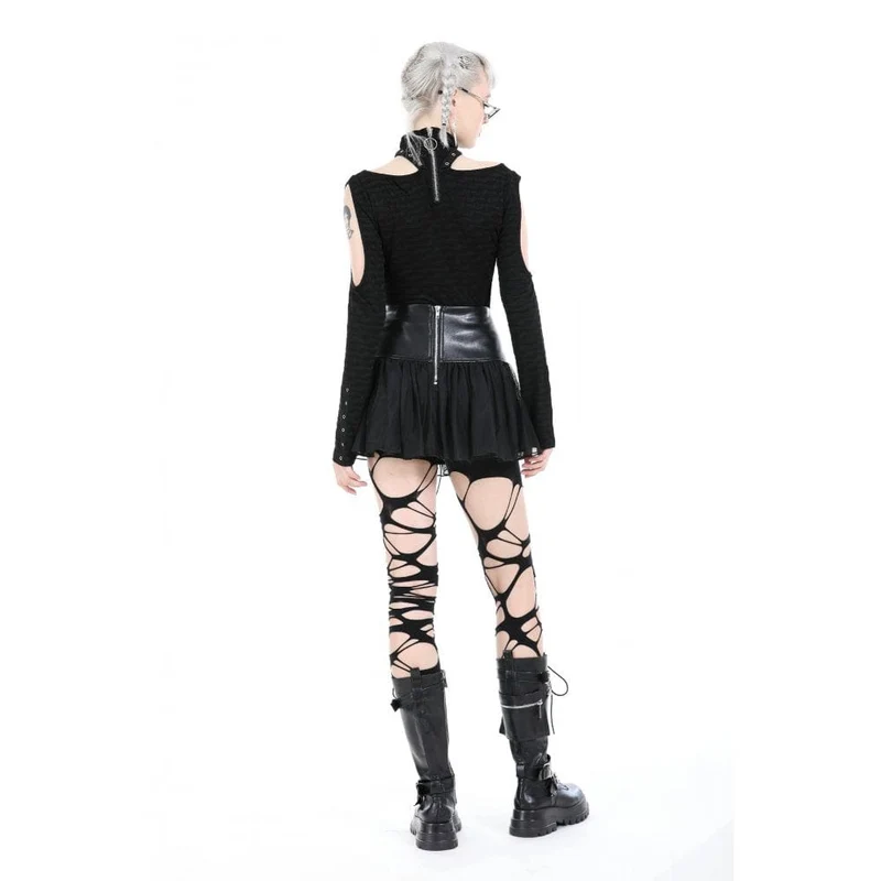 Punk-Rock aus Kunstleder mit Nieten für Damen