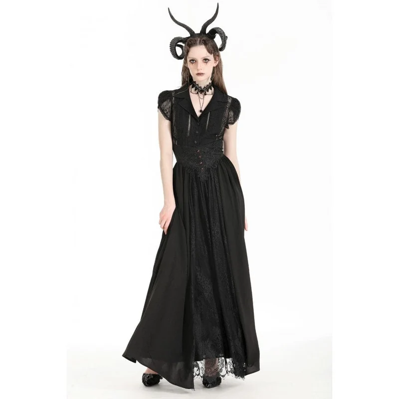 Damenrock mit hoher Taille und Gothic-Herzstickerei
