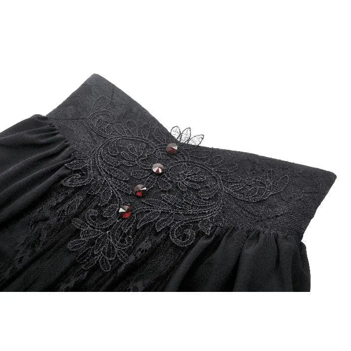 Damenrock mit hoher Taille und Gothic-Herzstickerei