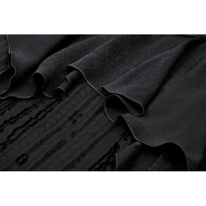 Gothic gekräuseltes Spitzenspleißhemd für Damen
