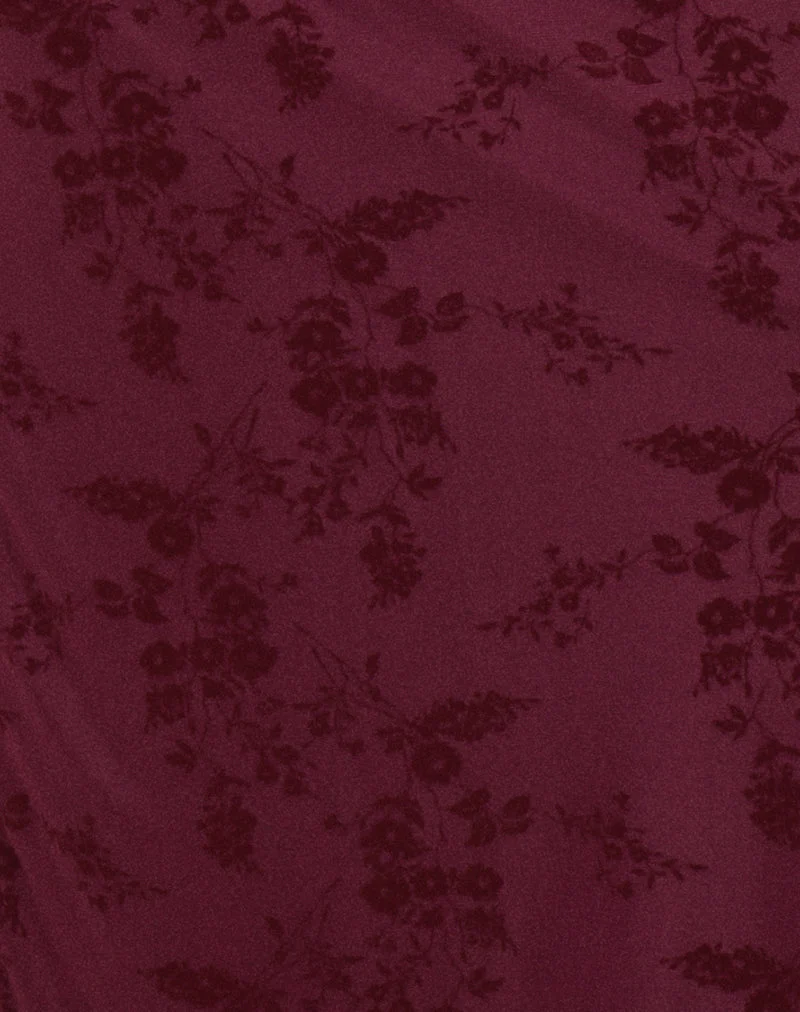 Shaleed Maxikleid in Botanical Flower Maroon