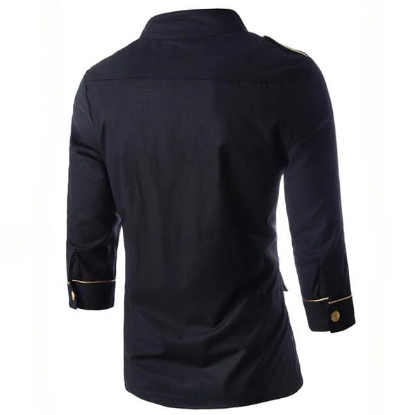 Multi Pocket Epaulette 3 / 4 Ärmel Businesshemd