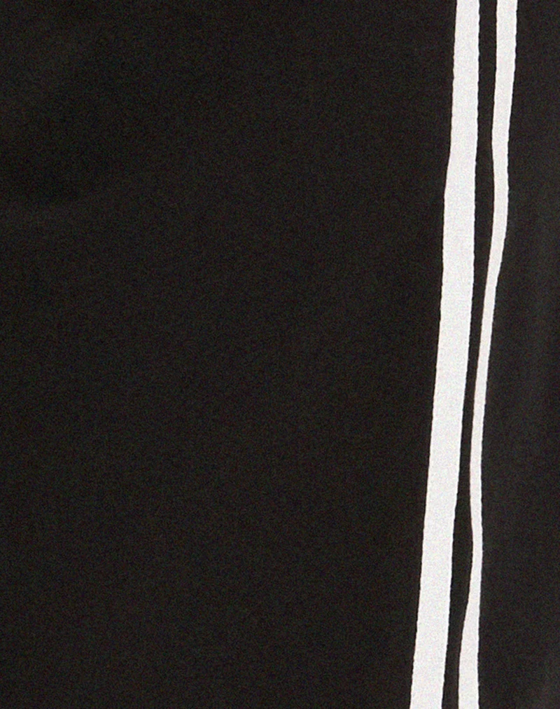 Bennett Hose mit weitem Bein in Tailoring Schwarz mit weißem Streifen