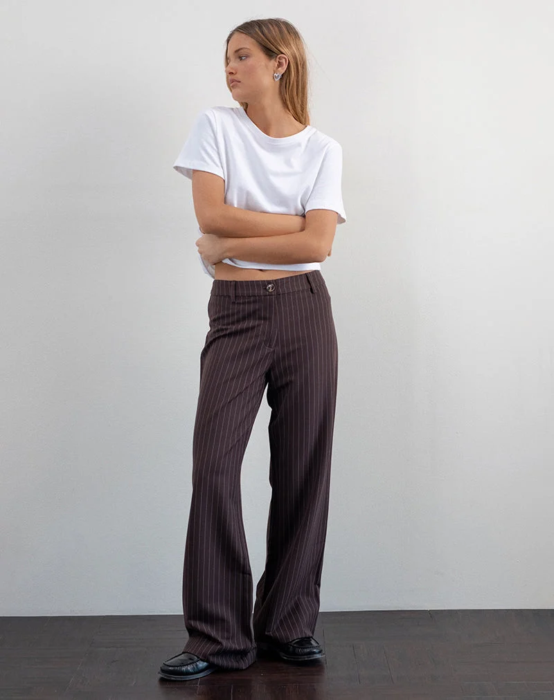 Tatina Smart Hose in Braun Nadelstreifen Tailoring