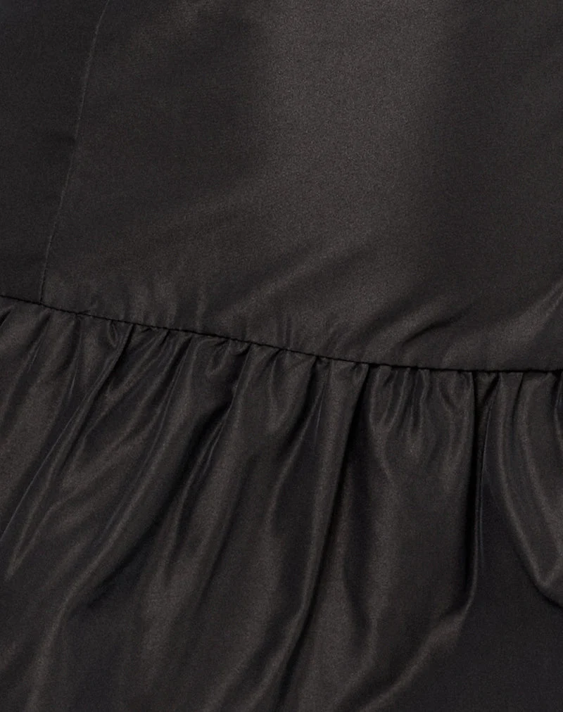 Tanaka Minikleid aus Taft Schwarz