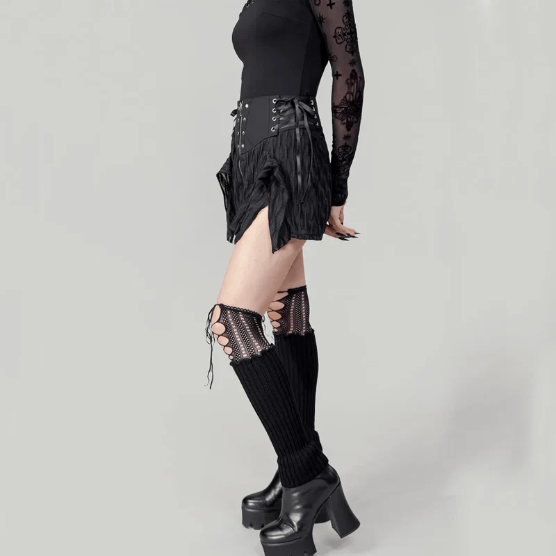 Unregelmäßiger Punk-Schnürrock für Damen