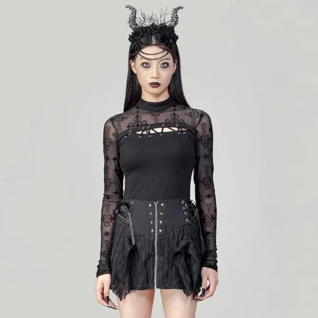 Unregelmäßiger Punk-Schnürrock für Damen