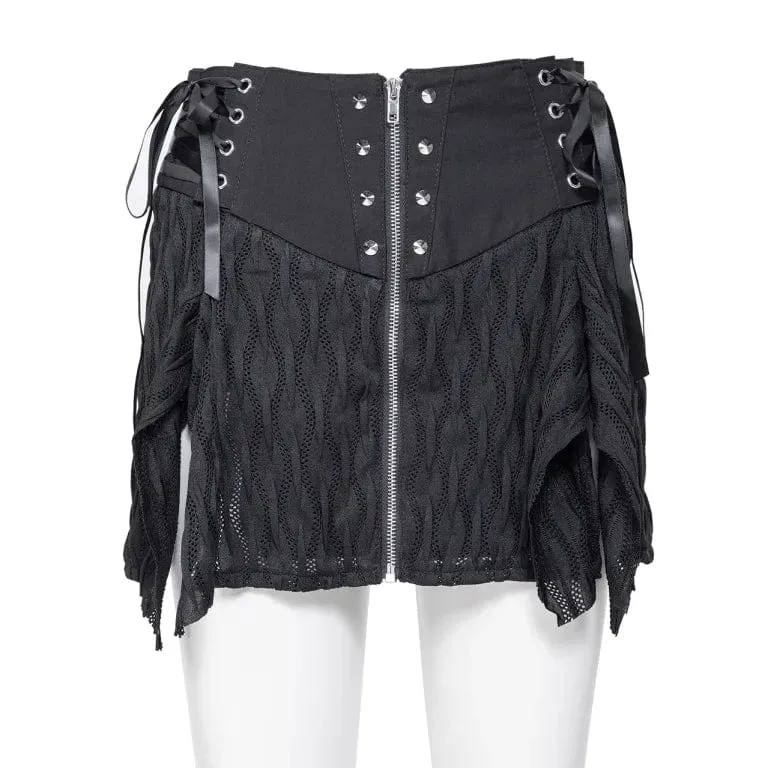 Unregelmäßiger Punk-Schnürrock für Damen