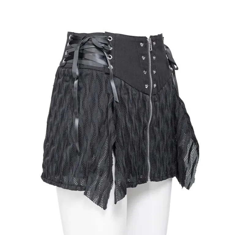 Unregelmäßiger Punk-Schnürrock für Damen