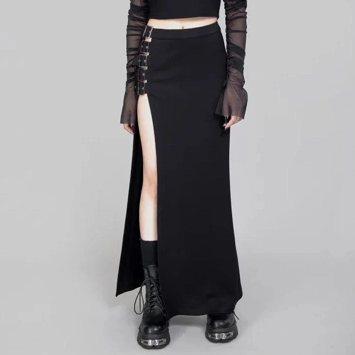 Damen-Gothic-Rock mit mehreren Schnallen