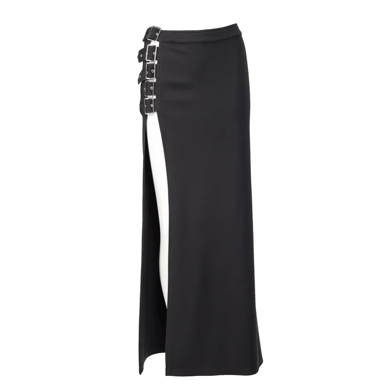 Damen-Gothic-Rock mit mehreren Schnallen