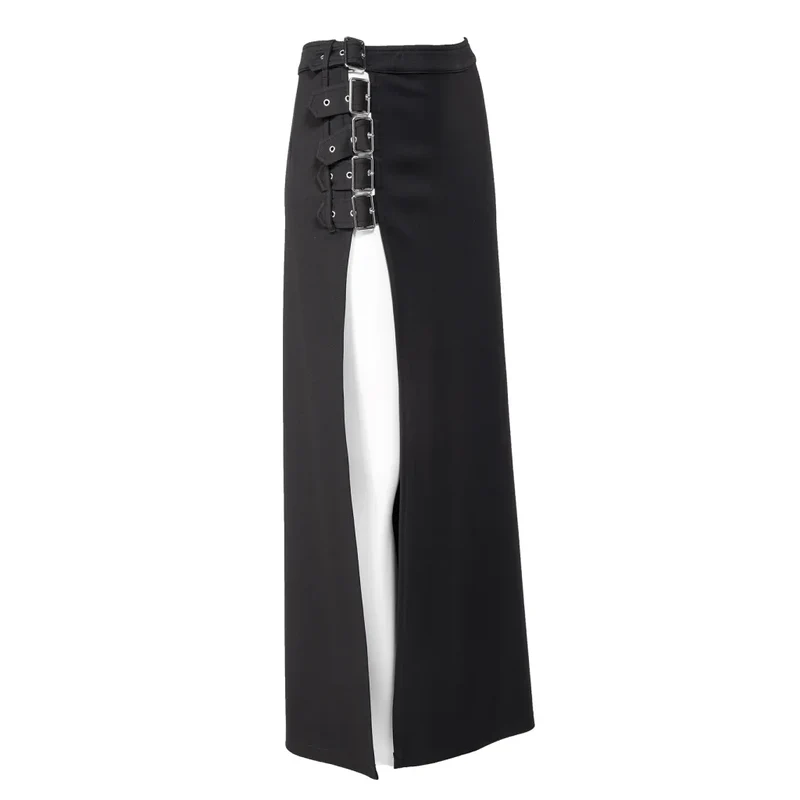 Damen-Gothic-Rock mit mehreren Schnallen