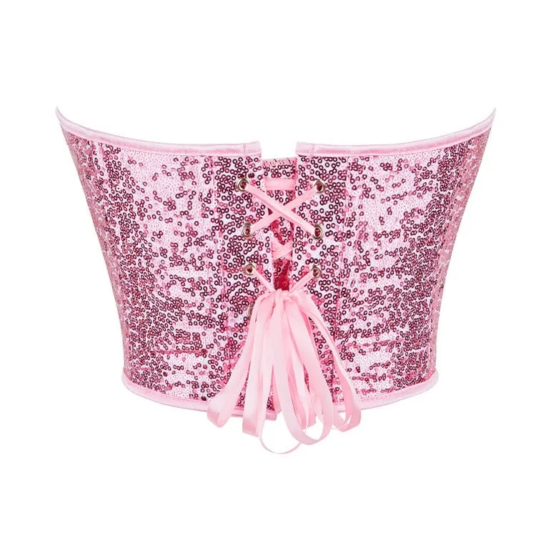 Damen-Brustkorsett „Lolita“ mit glitzernden Pailletten