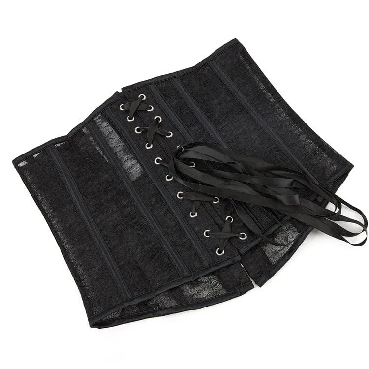 Damen Gothic-Unterbrustkorsett mit floraler Spitze und Splice
