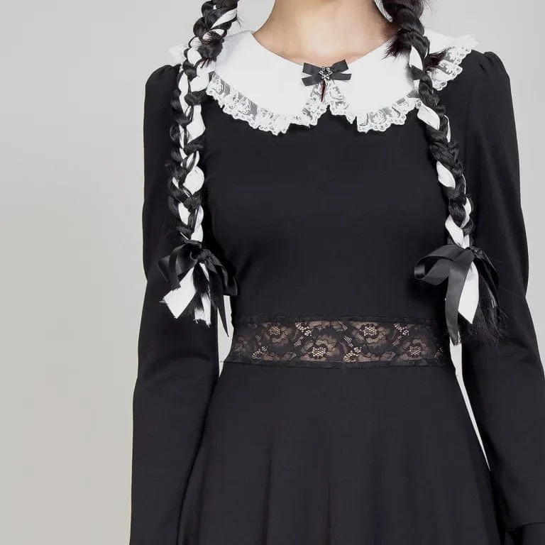 Damen-Kleid mit ausgestellten Ärmeln und Lolita-Puppenkragen