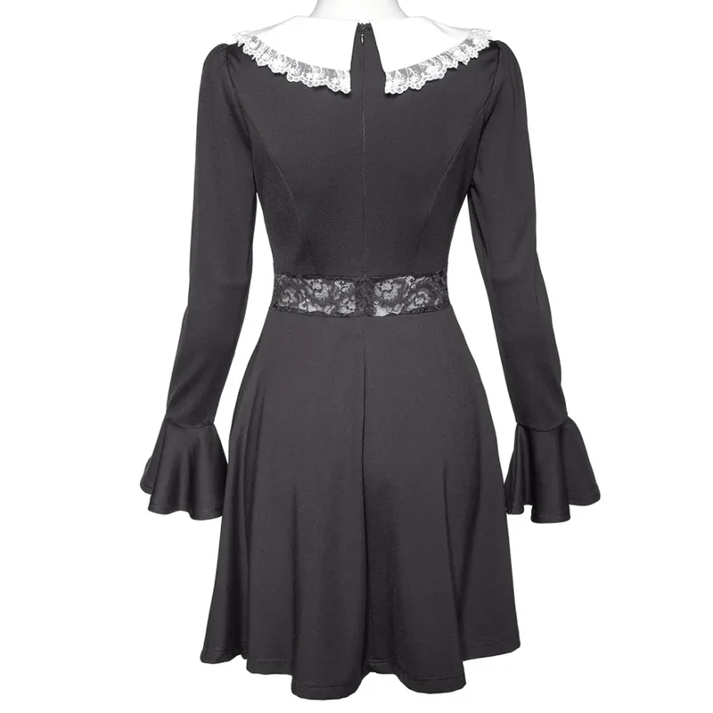 Damen-Kleid mit ausgestellten Ärmeln und Lolita-Puppenkragen