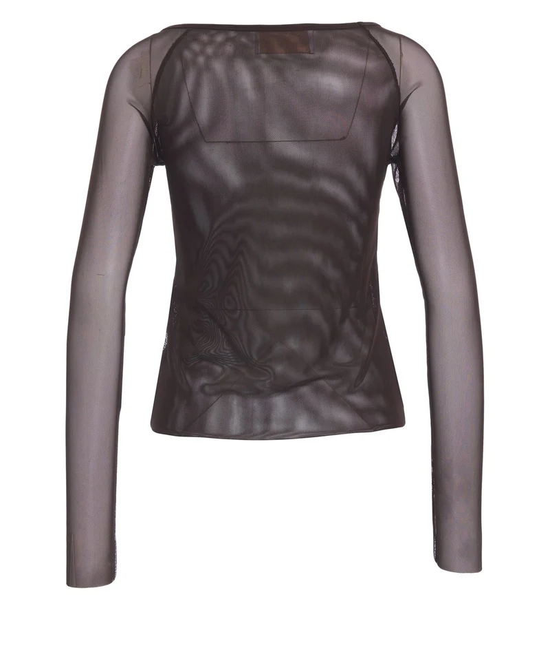Maglia a maniche lunghe semitrasparente