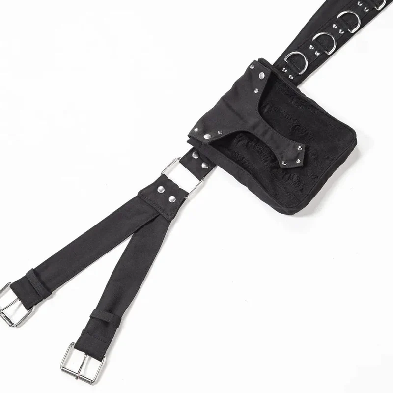 Damen-Punk-Riped-Nailed-Gürteltasche