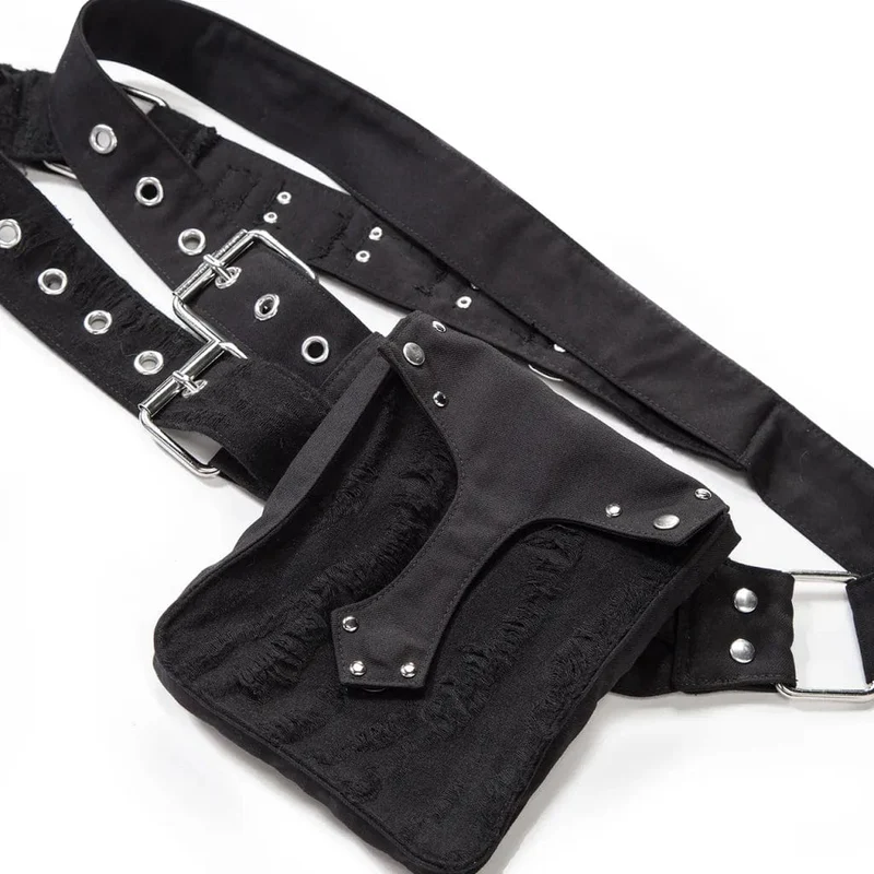 Damen-Punk-Riped-Nailed-Gürteltasche