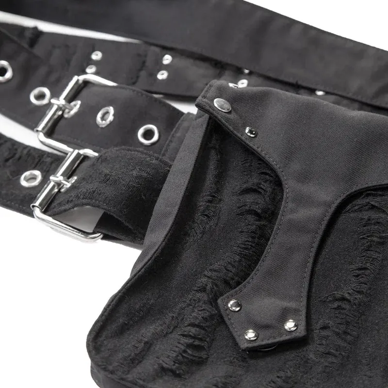 Damen-Punk-Riped-Nailed-Gürteltasche