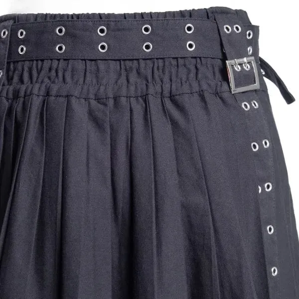 Punk-Faltenrock mit Ösen und Schnalle für Damen