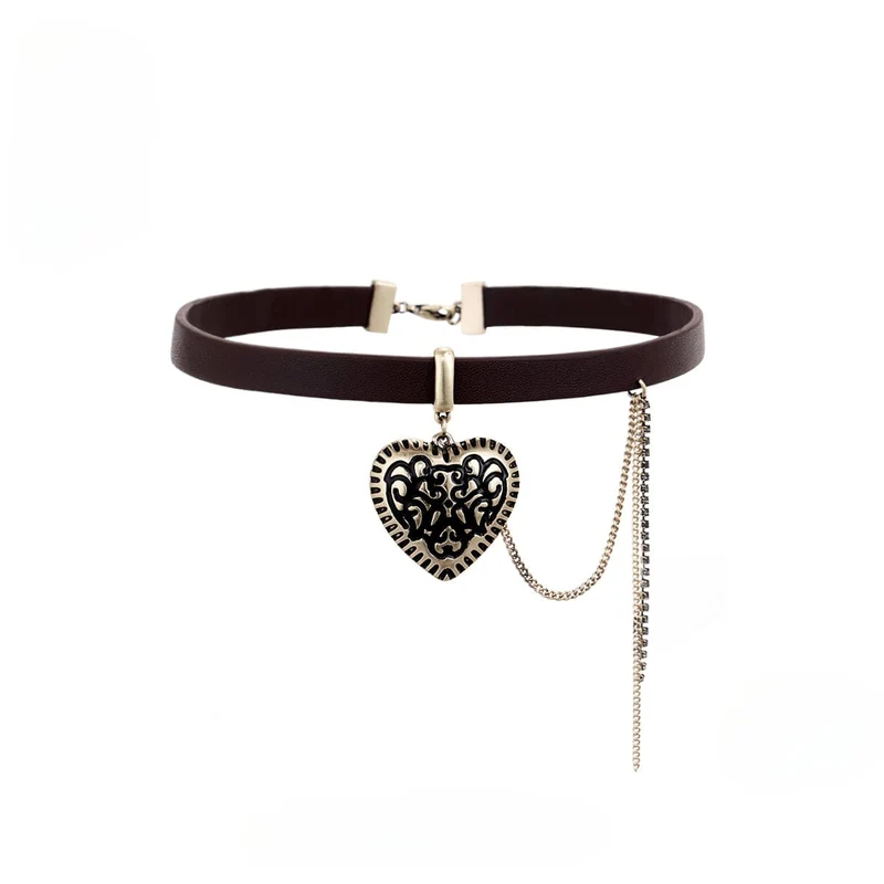 Damen-Punk-Quasten-Herz-Halsband
