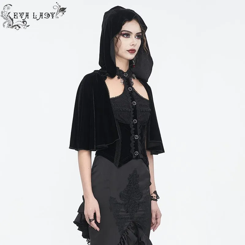 Gothic-Splice-Cape für Damen mit Neckholder-Samtoberteil