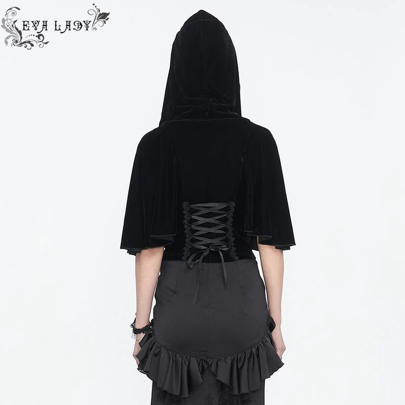 Gothic-Splice-Cape für Damen mit Neckholder-Samtoberteil