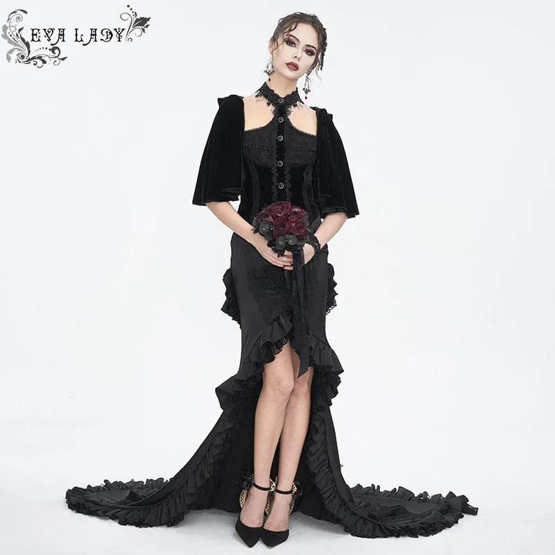 Gothic-Splice-Cape für Damen mit Neckholder-Samtoberteil